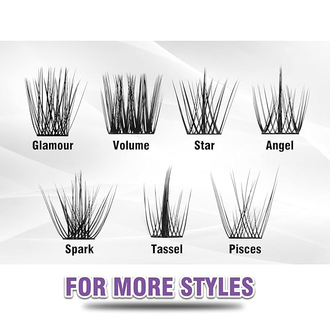 Lash Clusters 120 Clusters DIY Eyelash Extension Natural Look Lightweight Comfortable Handmade Reusable Individual Lashes False Eyelashes DIY at Home (Glamour-12mm)