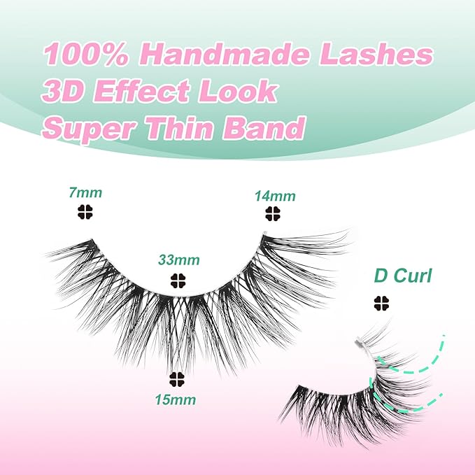 False Eyelashes Fluffy Look Strip Lashes Mink Wispy Fake Lashes Charming Fake Eyelashes By GEMERRY, 10 Pairs