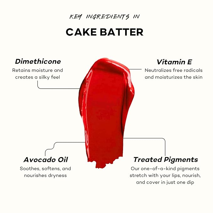 Pound Cake Cake Batter Liquid Lipstick – Long-Lasting, Semi-Matte Liquid Lipstick – Hydrating, High-Pigment Lip Stain with Avocado Oil – Shades for All Skin Tones – 0.13 oz, (Maraschino Cherry)