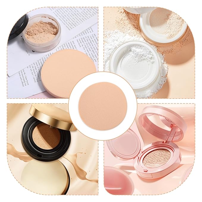 5 PCS Nude Round Makeup Sponge, Flat Makeup Sponges for Foundation, Smooth Cosmetic Foundation Sponge, Beauty Powders Puff for Women Lady Professional Makeup