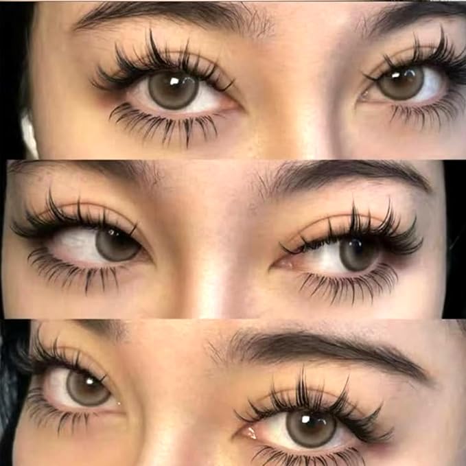 Veleasha Lashes Manga Eyelashes Spiky Eye Lashes Anime Lash 8D Doll Lash Natural Look Soft Wispy Fake Eyelashes with Lash Glue & Tweezers 7 Pairs (Cutes Kit)