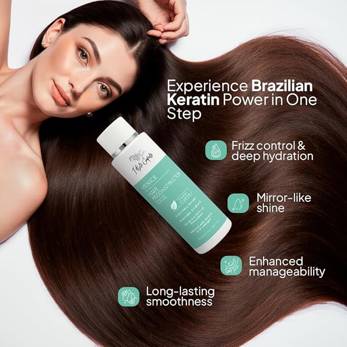 I Belli Capelli Venice Keratina Organica Keratin Hair Treatment, Straightening, Smoothing for All Hair Types (33.8 Fl Oz/1L)