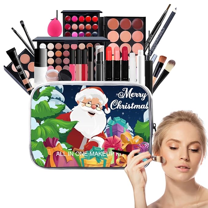 Christmas Makeup Kit - Professional Make Up Kit for Beginners | Travel Makeup Kit | All in Onne Makeup Kit | Long Lasting Christmas Makeup Sets | Waterproof Cosmetic Supplies for Women & Girls, Includ