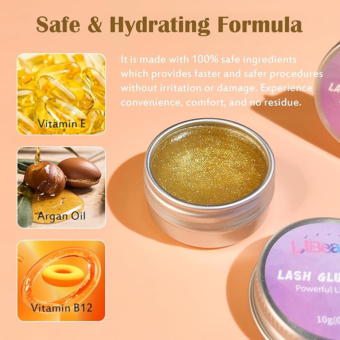 Libeauty Lash Lift Glue Balm Lash Lift Adhesive Strong Sticky Fruit Flavor Eyelash & Eyebrow Perm Glue Balm Brow Lamination Gel