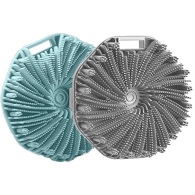 Silicone Body Scrubber Shower Brush Super-Exfoliating Body Brush with Non-Slip Strap, Eco-Friendly Bath Scrubber for Sensitive/All Skin Types, Gentle Massage & Effective Shower Exfoliation