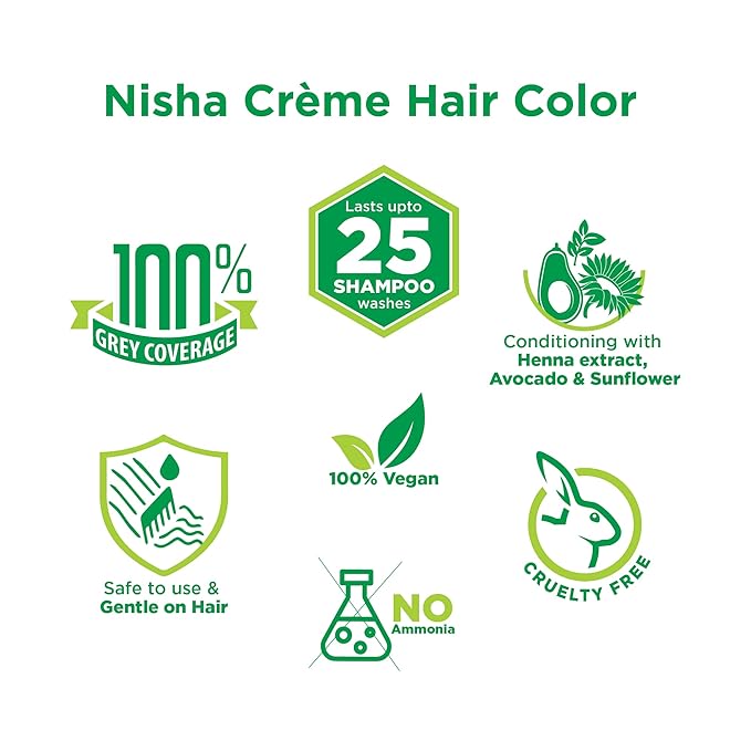Nisha Cream Permanent Hair Color/Hair Dye Natural Brown (Pack Of 1)