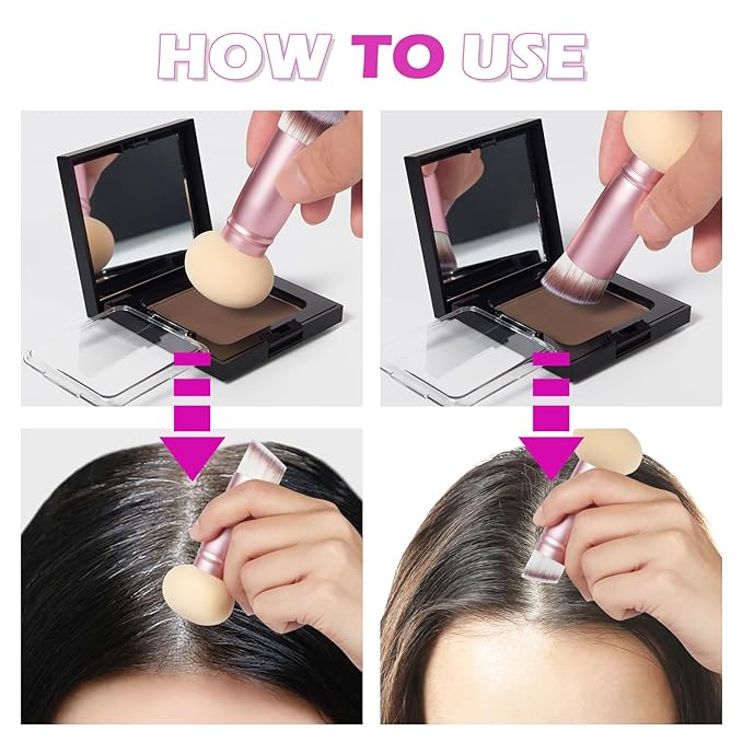 Acomler Root Touch Up Hair Color Hairline Powder, Instantly Root Cover Up, Light Blonde Grey Coverage for Thinning, Hair Powder for Women Men Includes Makeup Brush (Light Blonde, 0.42oz)