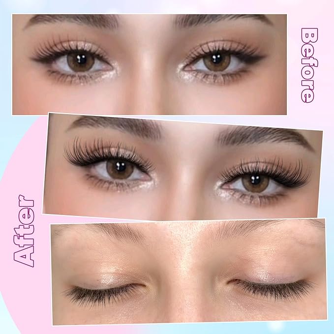 Lash Clusters Natural Eyelash Clusters C-curly Lashes DIY Cluster Eyelash Extensions 10-14MM Individual Lashes 180PCS Lash Extension by zanlufly