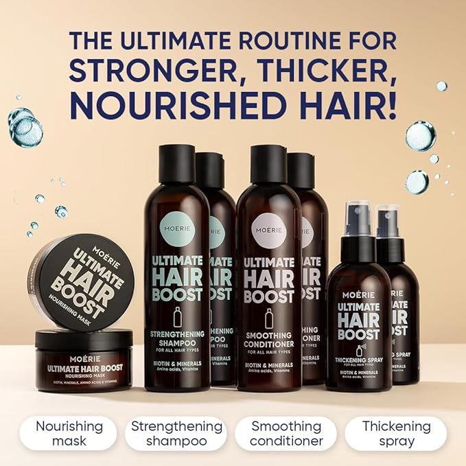 Moerie Ultimate Hair Growth Shampoo – For Longer, Thicker, Fuller Hair - Vegan Friendly Volumizing Hair Products – Paraben & Silicone Free – All Hair Types – Reverse Hair Loss – 8.45 fl oz, Double Set