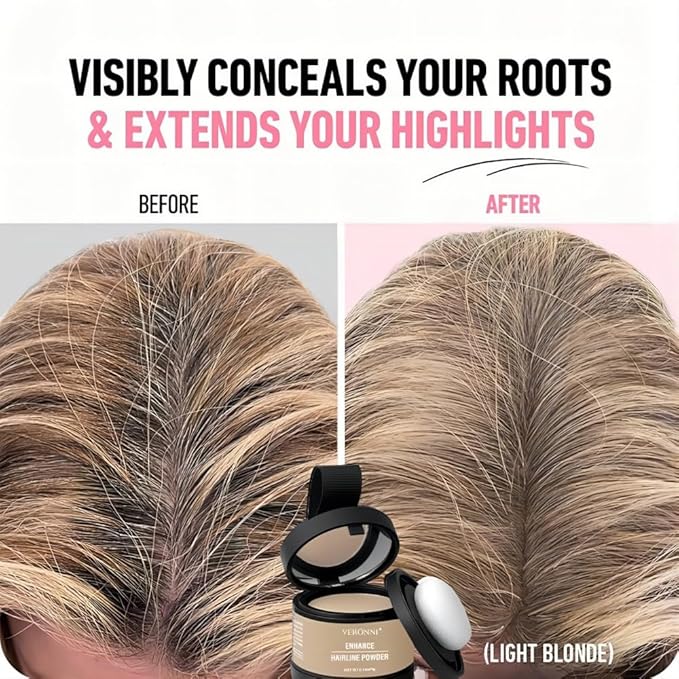 VERONNI Hairline Powder, Root Cover Up Hairline For Thinning Hair Women Men Eyebrows, Beard Line, Waterproof Long Lasting Hair Shadow Powde (Medium Brown, 13)