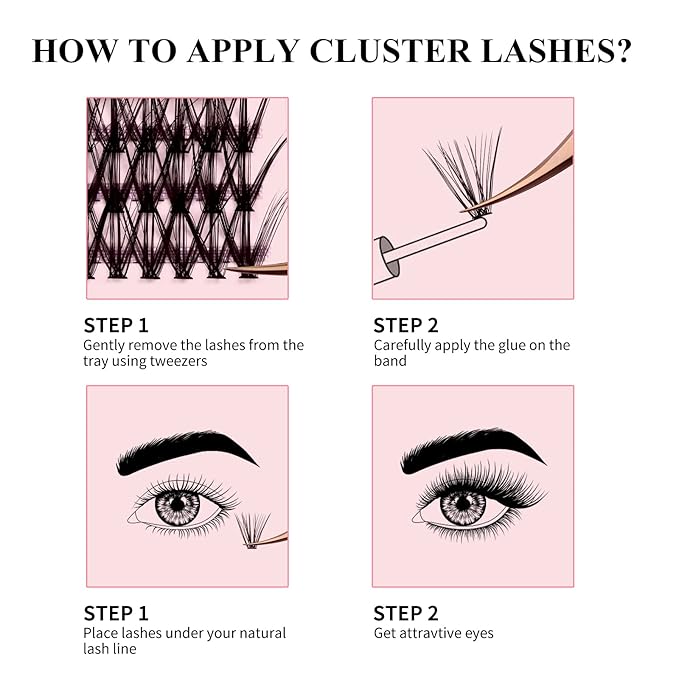 Individual Lashes 240pcs Cluster Lashes 30D+40D DIY Eyelash Extension D Curl 0.07 Natural Individual Lash Extensions False Eyelashes at Home (30D+40D-0.07D, 16mm)