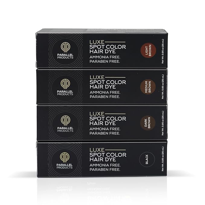 Parallel Products - Luxe Color (Medium Brown) - Cream Hair Dye - 25mL - Tint for Professional Spot Coloring - Covers Grey Hair - Root Touch-Up