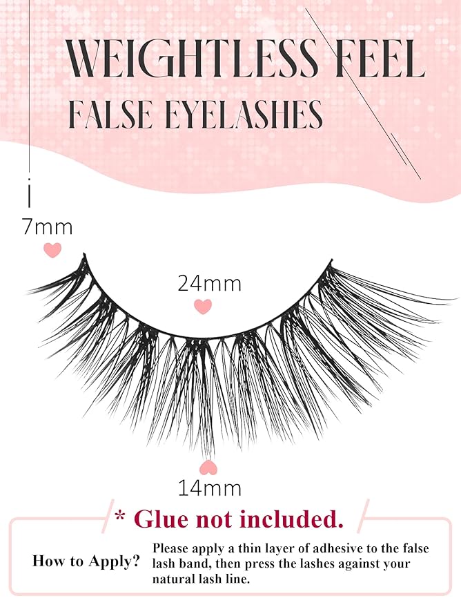 Fake Eyelashes Natural Lashes False Lashes Pack Fake Lashes Mink Lashes Fluffy Natural Eyelashes 10 Pairs 14mm White Rose