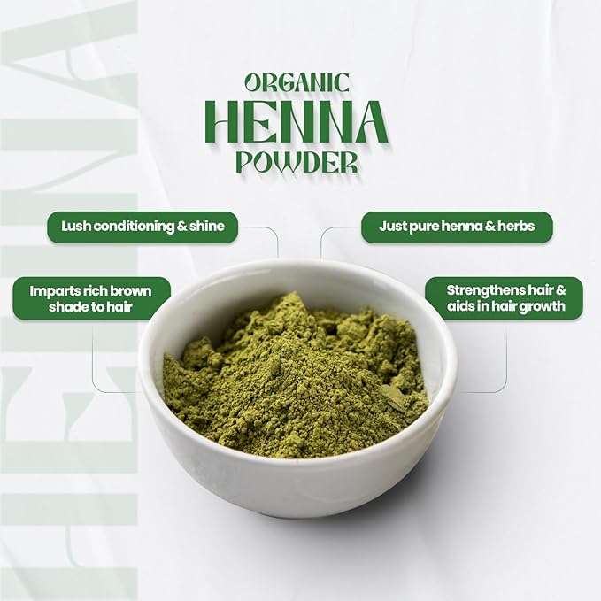 BSY Organic Henna and Indigo Powder for Hair - 100% Natural 0.4 lb (200g) Combo for Black Hair Color, Henna Hair Color & Indigo Powder Blend
