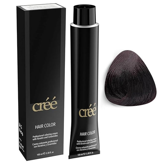 Cree Professional 4.5 - Mahogany Brown Permanent Hair Color - Long Lasting, Rich Vibrant - Gray Coverage 100ml - 3.4 fl.oz.