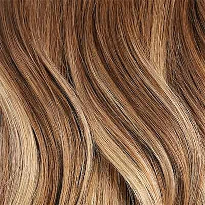 Luxy 100% Remy Human Hair - Seamless Clip-In Hair Extensions - Multi-Dimensional Color for Natural Blending, Adds Volume & Length 180 grams 20" Chestnut Brown Balayage