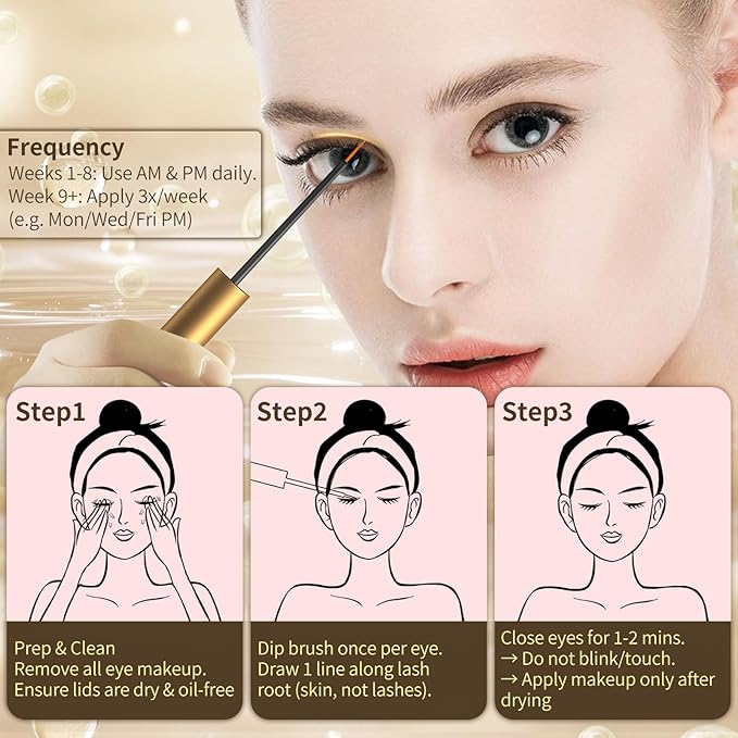 Eyelash Growth Serum - Hypoallergenic Lash Enhancing Treatment for Longer, Thicker Lashes - Advanced Formula for Sensitive Eyes - Visible Results in 4-6 Weeks - 5ml