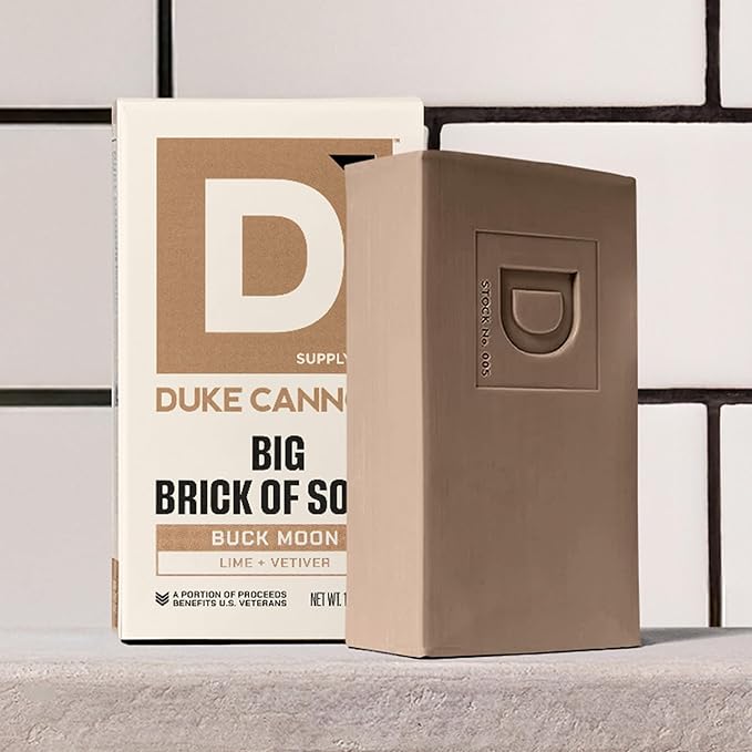 Duke Cannon Supply Co. Extra Large Bar Soap - Men's Natural Soap with Masculine Scents - Lime + Vetiver - Made in the USA with Domestic & Globally Sourced Materials - All Skin Types - Buck Moon,10 oz