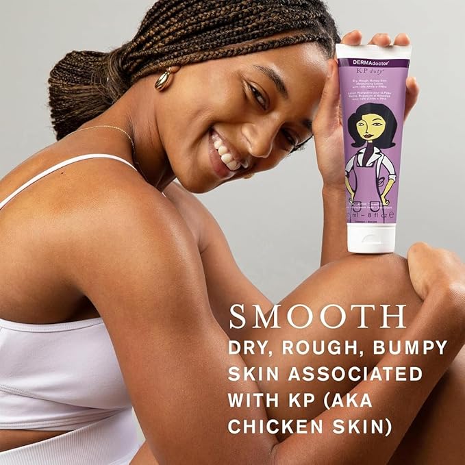 DERMAdoctor KP Bump Eraser Keratosis Pilaris Lotion – Gentle KP Cream for Arms and Full Body | Rough and Bumpy Skin Lotion for Keratosis Pilaris | Smooths, Hydrates & Softens | 10% AHAs + PHAs, 8 oz