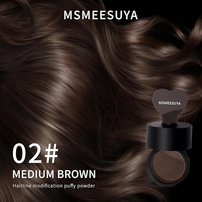 Hairline Powder Instantly, Fill In Fine or Root Touch up powder,Thinning Hair Instantly Thicker Touch Up for Windproof&Sweatproof, Darkroot touch up for Men & Women (MEDIUM BROWN丨0.14Ounce)