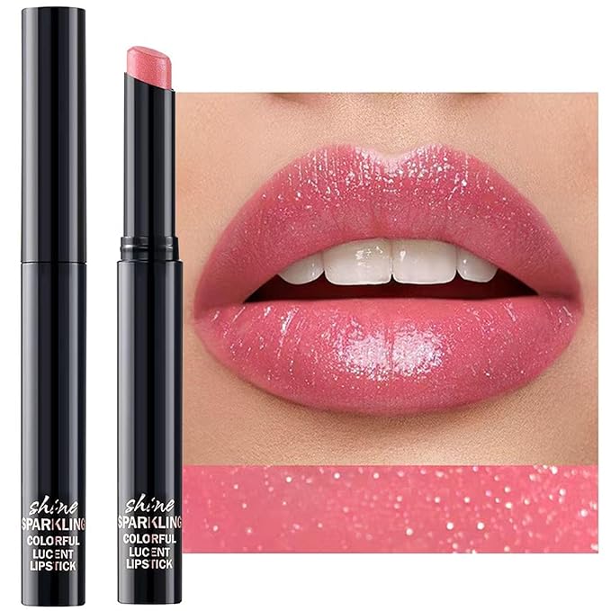 Dark Purple Lipstick with Glitter for Women - Sparkling Lip Glitter, High Impact Color, Transfer Resistant d # 01