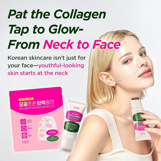 CKD Pore-Tightening & Firming Face Mask (5ea) – Korean Hydrogel Sheet Mask for Glass Skin, Minimizes Pores & Boosts Firmness with 3rd Retinal & Low Molecular Collagen, Korean Skincare