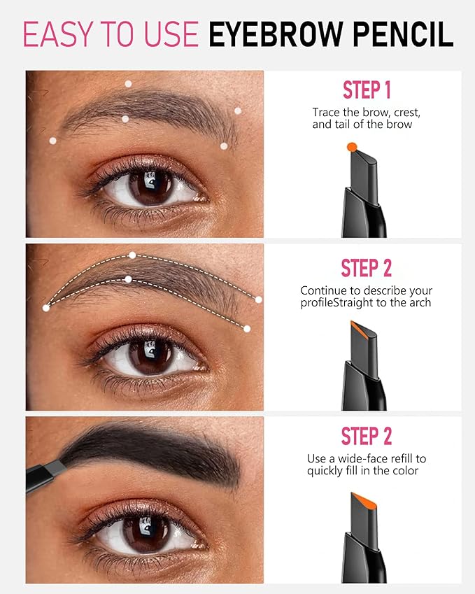 Black Eyebrow Pencil - Women's Waterproof Brow Pencils