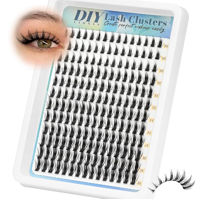 Lash Clusters Manga Eyelash Clusters 180pcs Spiky Cluster Eyelash Extensions CC Curl Natural Anime Lashes Clusters 10-16mm Wispy DIY Lash Extensions at Home (Beloved)