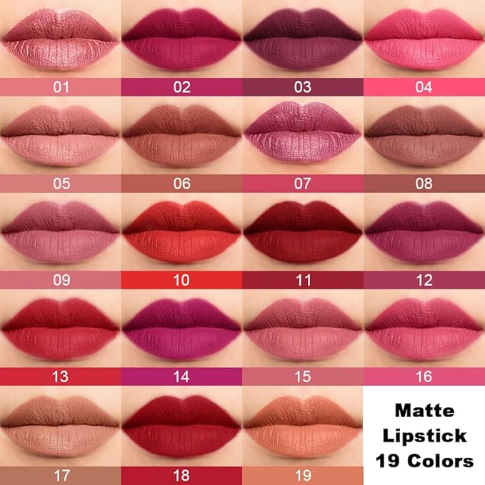 BINGBRUSH Smooth Longwear Lipstick Pack Set, Matte Color Stick Ultimate Lip Crayon for Makeup Collection - Waterproof Velvet Lipgloss Lip Stain (17#)