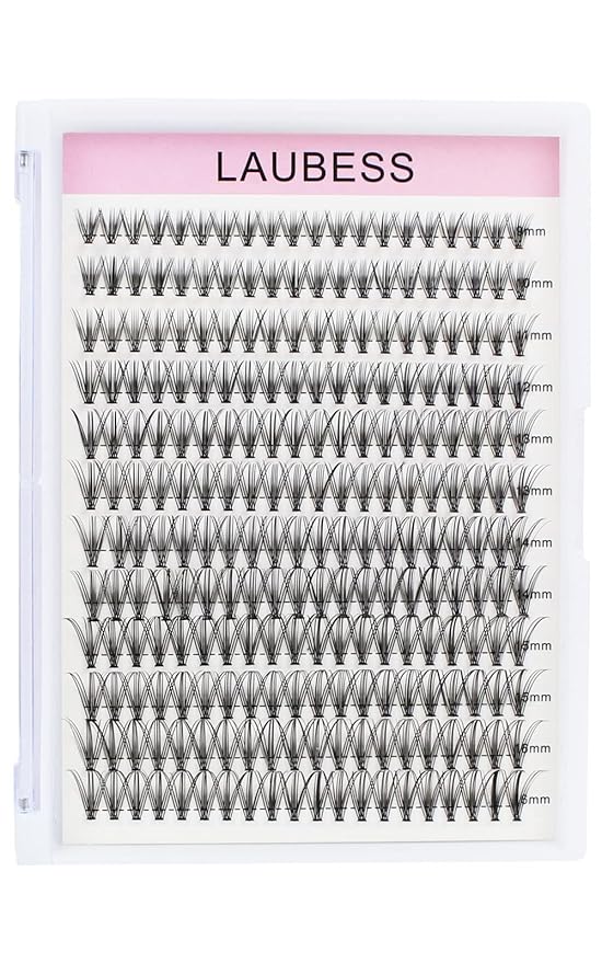 Eyelash Clusters LAUBESS Lash Clusters Individual Lashes Cluster Eyelash Extensions DIY at Home Waterproof Cluster Lashes (20D-0.10C-9-16)