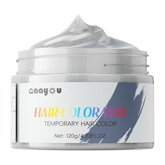 Hair Color Wax Silver Gray Temporary Hair Color Natural Hair Styling Clays for Cosplay, Party, Men, Women
