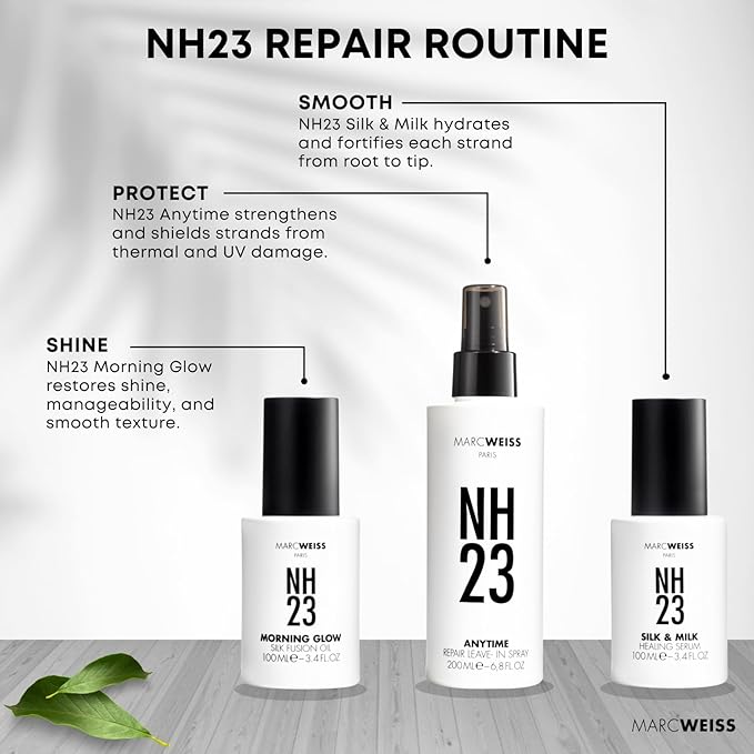 MarcWeiss NH23 Silk & Milk Healing Hair Serum (3.4 fl oz) | Anti-Frizz Leave-In Serum | Strengthens, Smooths & Adds Shine | Lightweight, Non-Greasy Formula for All Hair Types