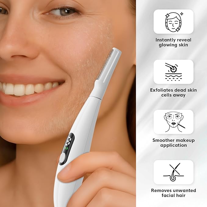 Sonic Dermaplane Razor for Women Face,Women’S Facial Exfoliation & Peach Fuzz Hair Removal System,Anti-Aging–3 Speeds–8 Dermaplaning Blades–Rechargeable,Sonic Dermaplaning Tool