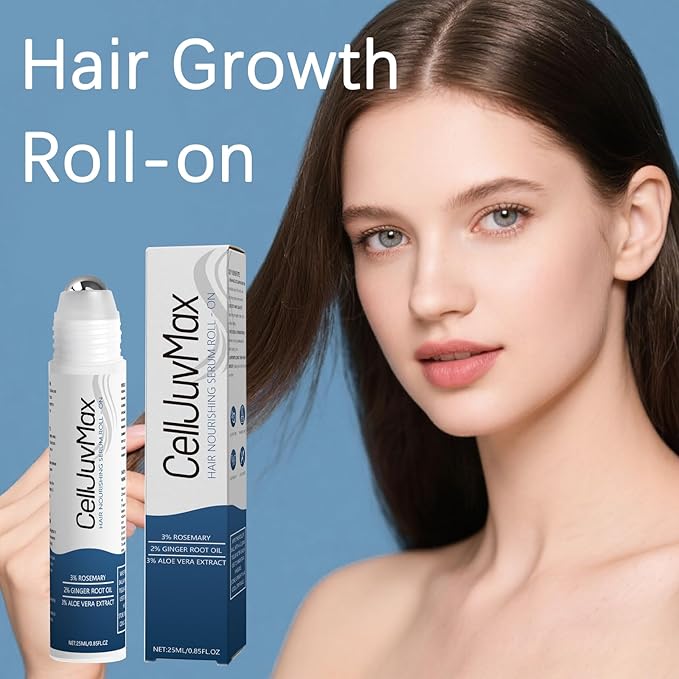 Hair Growth Serum Roll On – Rosemary & Peptide Formula for Thicker Hair, Fast-Absorbing & Non-Greasy, Advanced Follicle Support 0.85 Fl Oz (1 Pcs)
