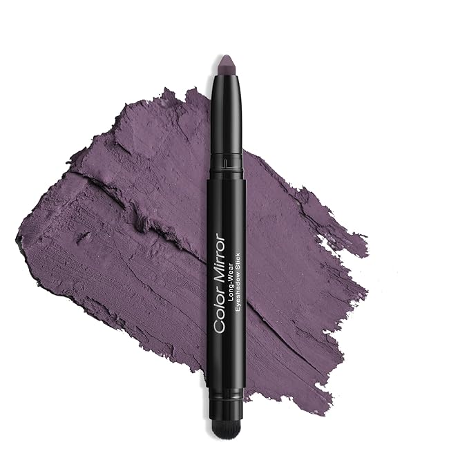 Longwear Cream Eye Shadow Sticks (67 Amethyst Matte),Smudge-Proof, Waterproof Eyeshadow,Silky Formula Glitter With Makeup Brush,Dark Purple