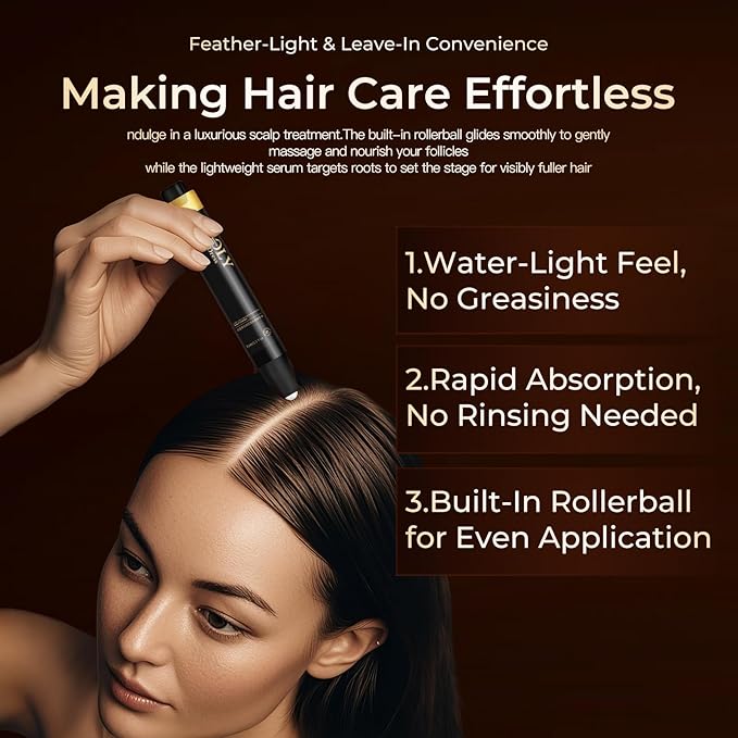Scalp Serum for Hair Growth, Roll-On Essence Anti-Hair Loss Treatment for Women & Men, Silicone Free, 0.5 Fl Oz