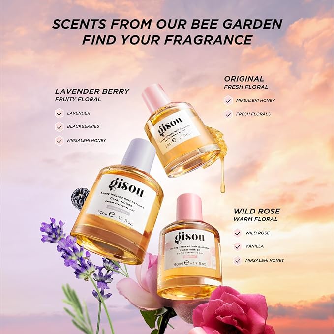 Gisou Honey Infused Hair Perfume Mini – Long-Lasting Hair Fragrance with Mirsalehi Honey & Argan Oil, Wild Rose, 0.5 Fl Oz