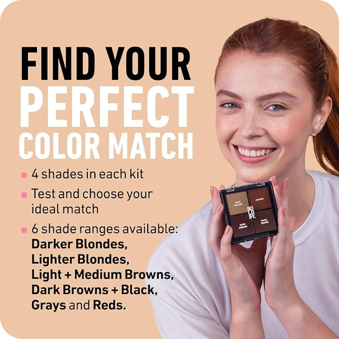 BOLDIFY Hairline Powder Color Sample Kit - Root Touch Up Hair Color for Gray Coverage - Bald Spot Concealing Hair Powder for Women & Men - 24-Hour Stain-Proof - Grays