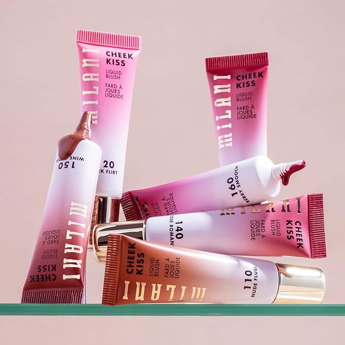 Milani Cheek Kiss Liquid Blush Makeup, Lightweight, Blendable & Buildable for Radiant Flushed Cheeks, Skin-Loving Formula - Cheeky Coral