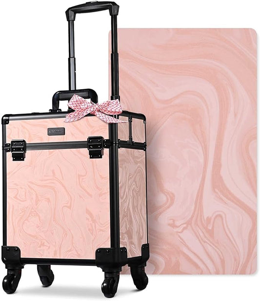 BYOOTIQUE Makeup Trolley on Wheels Esthetician Rolling Case Hair tool Travel Bag Lash Storage Barber Tool Box for Nail Bar Beauty Salon Cosmetologist Manicurist Hairstylist.CoyoteButtes Dusk