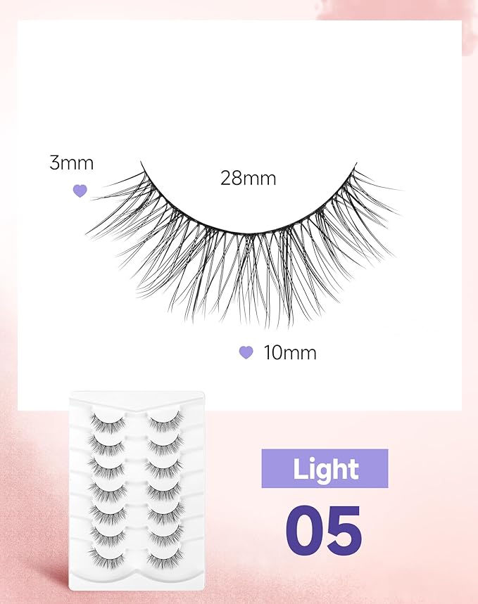 Natural Wispy Lashes Natural False Lashes Natural Look Fake Eyelashes False Eyelashes Strip Lashes Wispy Eyelashes Natural Look Light-05