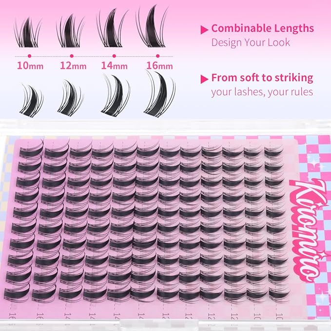 Fairy Lash Clusters Manga Eyelash Extensions 10-16mm Fairy Cluster Lashes Wispy Lash Extensions Soft DIY Individual Eyelash Clusters with Thin Clear Band