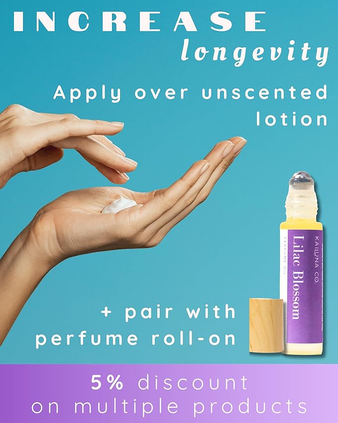 Lilac Blossom Natural Hair & Body Mist Spray, Pure Essential and Fragrance Oils, Alcohol-Free, Handmade in California, 0.5Fl Oz