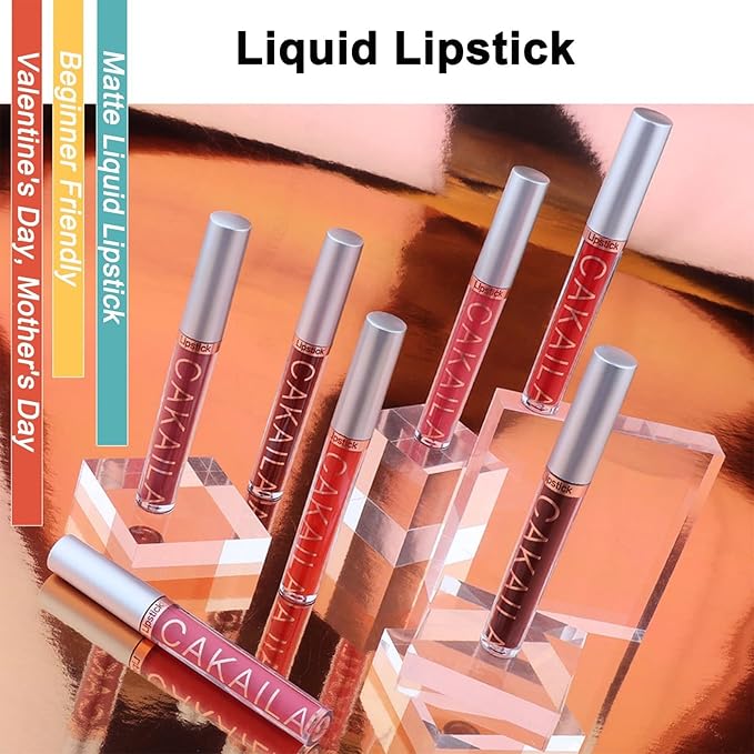 9 Pcs Liquid Lipsticks and Lip Lacquer Set Matte Rich Red Colors Lipstick with Waterproof and Long-Lasting Soft Lip Gloss for Women and Gift (10 Pcs-B)