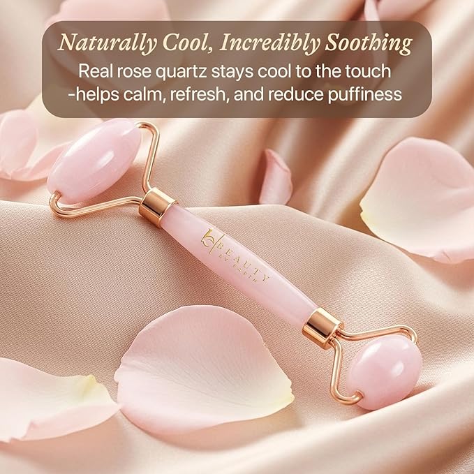 Rose Quartz Face Roller - Relaxation Gifts for Women, Stocking Stuffers for Teenage Girls & Her, Massager Skin Care Tools for Fine Lines and Wrinkles, Beauty Gift Ideas, Self Care Facial Tool