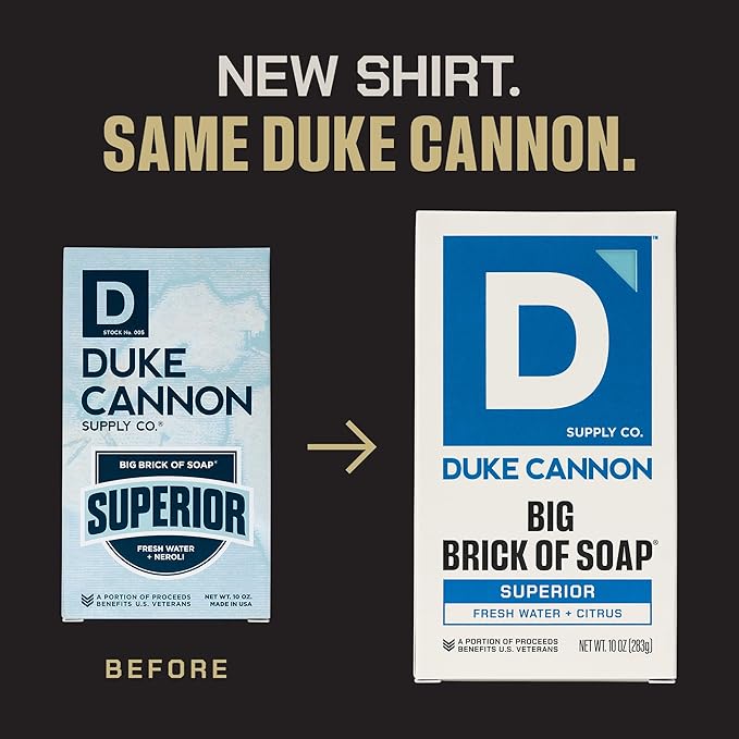 Duke Cannon Supply Co. Extra Large Bar Soap Bundle - Men's Bar Soap with Masculine Scents - Frsh Water + Citrus - All Skin Types - Big Brick of Soap - Superior,10 oz