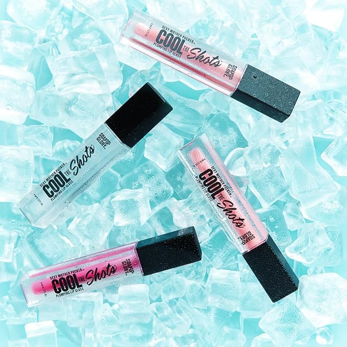 Soap & Glory SMP Cool The Shots Plumping Lip Gloss - Hydrating & Cooling Lip Plumper - Infused with Menthol & Vitamin E - High Shine, Glossy Finish - Vegan & Cruelty-Free - Pink Charming (4ml)