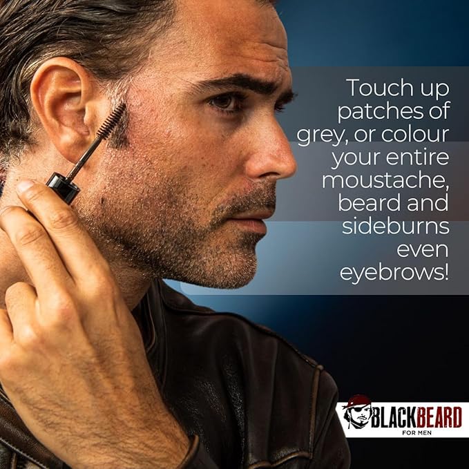 Blackbeard for Men Instant Beard Color – All Day Beard, Mustache, Eyebrow, and Sideburns Color – Temporary, Hypoallergenic Beard Dye Alternative – Up to 45 applications – Light Medium Brown, 1 Pack