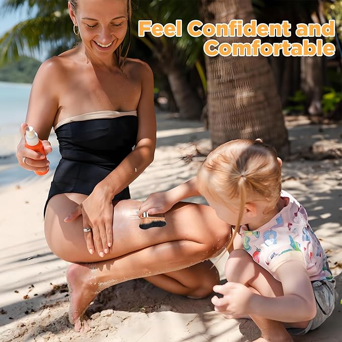 Self Tanner Brush,Large Self Tanning for Self Tan,Kabuki for Body,Body Makeup Brush for Flawless Leg Makeup,Bronzer Shimmer Glow Blend Brush,Sunless Tanner Makeup Body Brushes Vegan case (Rose gold)