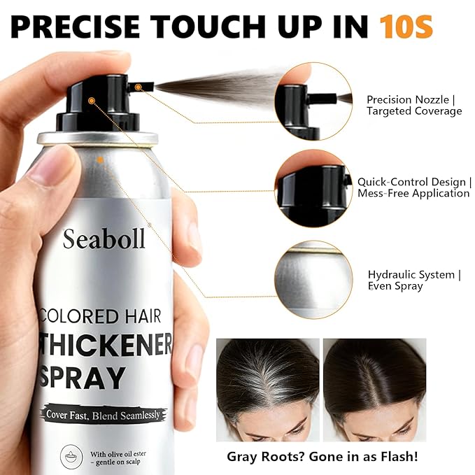 Root Touch Up Hair Color Spray – 4oz, Sweat-Resistant & Natural, Instant Gray Hair Cover Up, Temporary Root Concealer Spray for Roots, Hairline & Scalp– Medium Brown – Women & Men